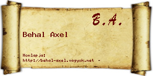 Behal Axel névjegykártya