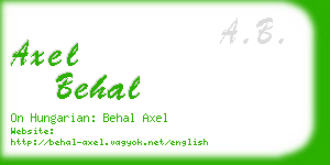 axel behal business card